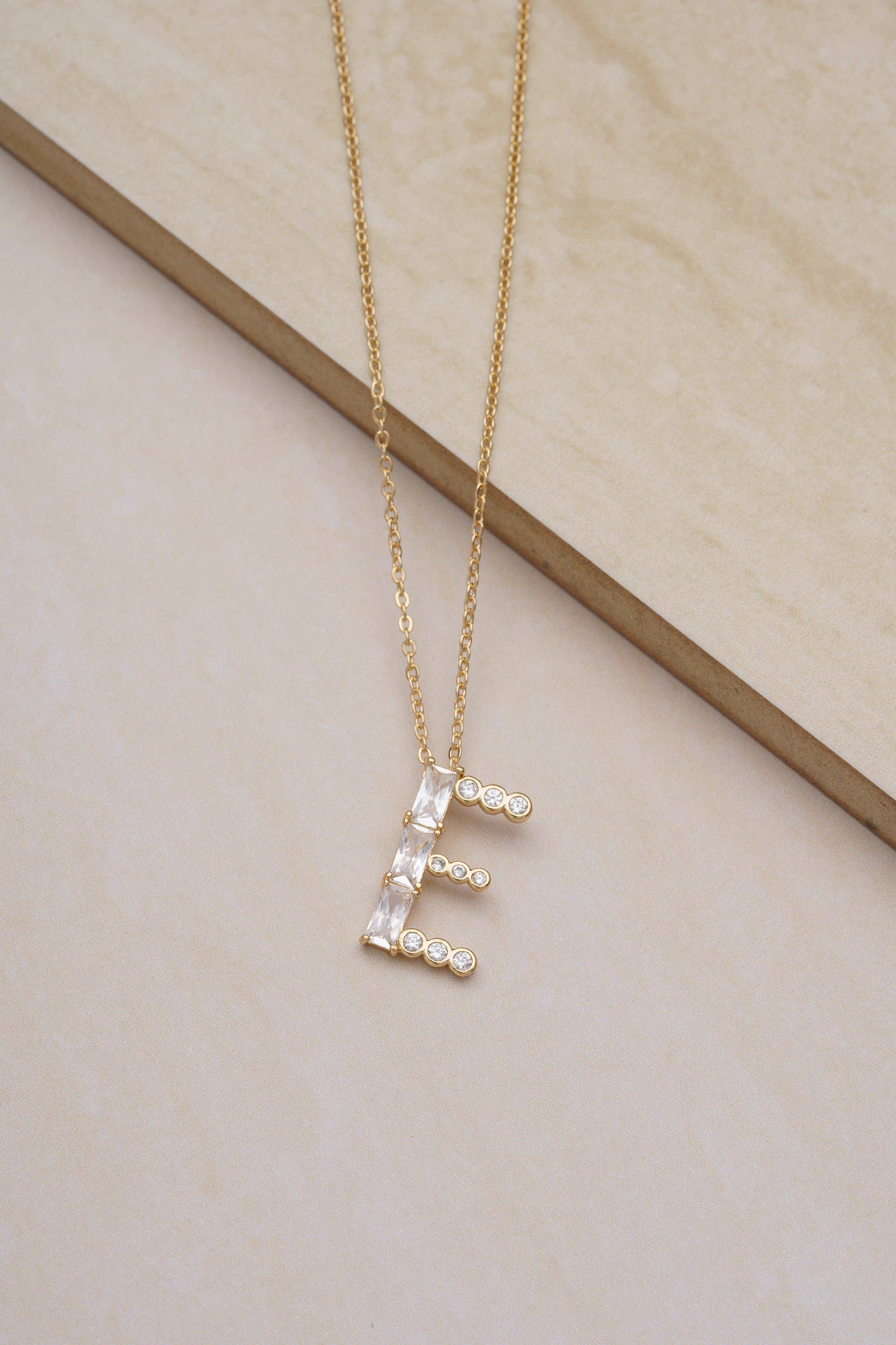 Mixed Crystal Initial 18k Gold Plated Necklace