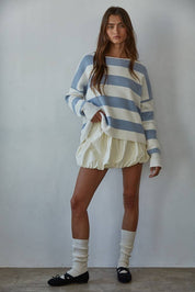 Grover Striped Sweater Light Blue/White