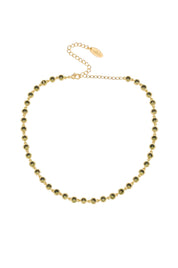 Crystal Disc and 18k Gold Plated Link Necklace: Clear Crystals / One Size