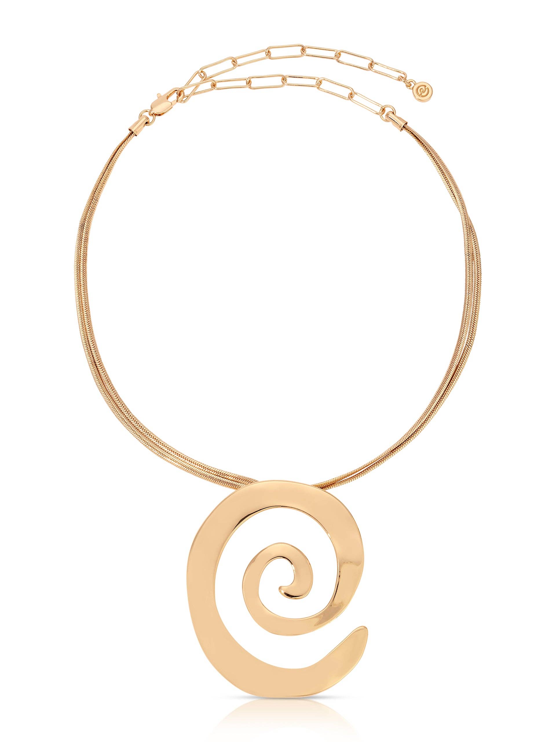 Aura Swirl Necklace: 18k Gold Plated