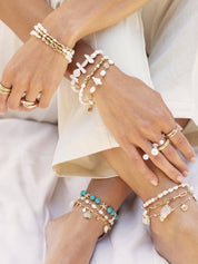 Scallop Shell Charm Anklet: 18k Gold Plated / One Size