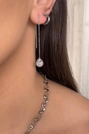 Barely There Chain and Crystal Dangle Earrings: Light Topaz Crystals with 18k Gold Plating