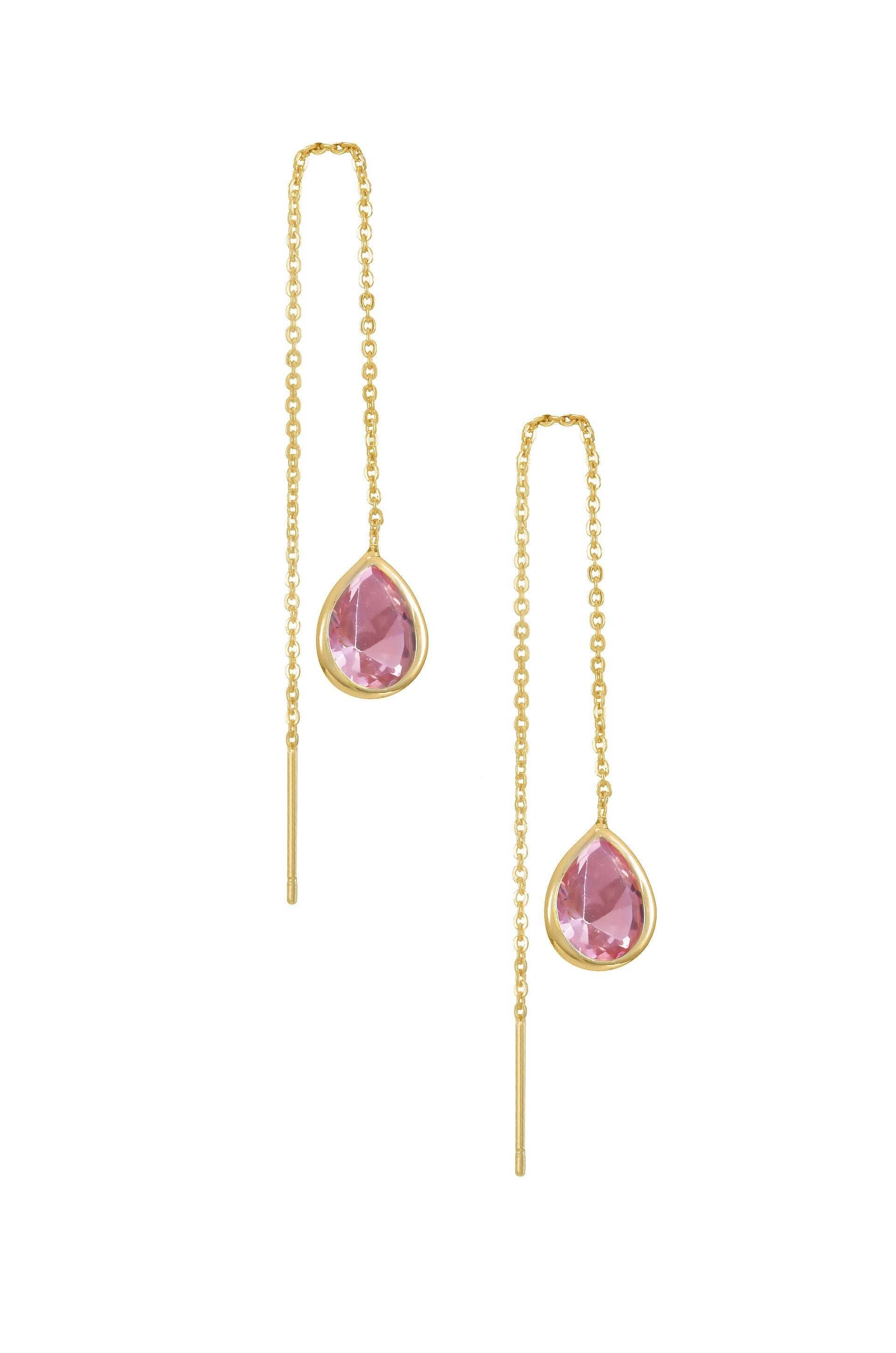 Barely There Chain and Crystal Dangle Earrings: Light Topaz Crystals with 18k Gold Plating