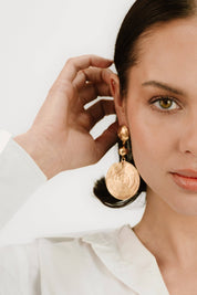 Swirl Pendant Dangle Earrings: 18k Gold Plated