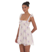 Floral Babydoll Dress in Cream