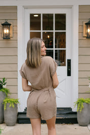 On the Gauze Romper Taupe