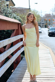 Entice Drape Gown Lemon