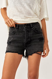 Now or Never Denim Short Black FP