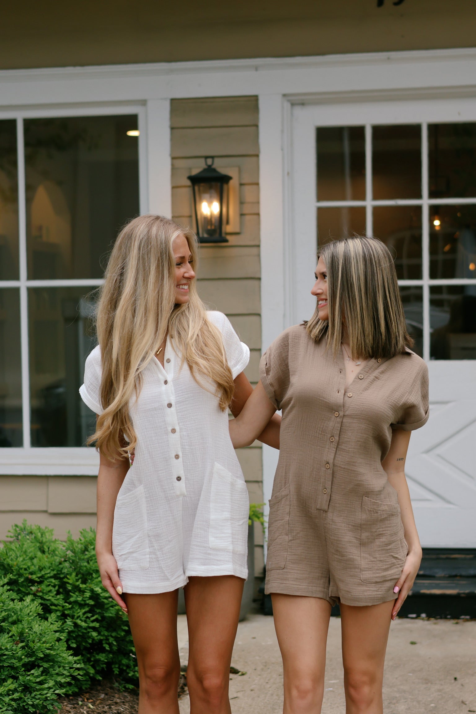 On the Gauze Romper Taupe