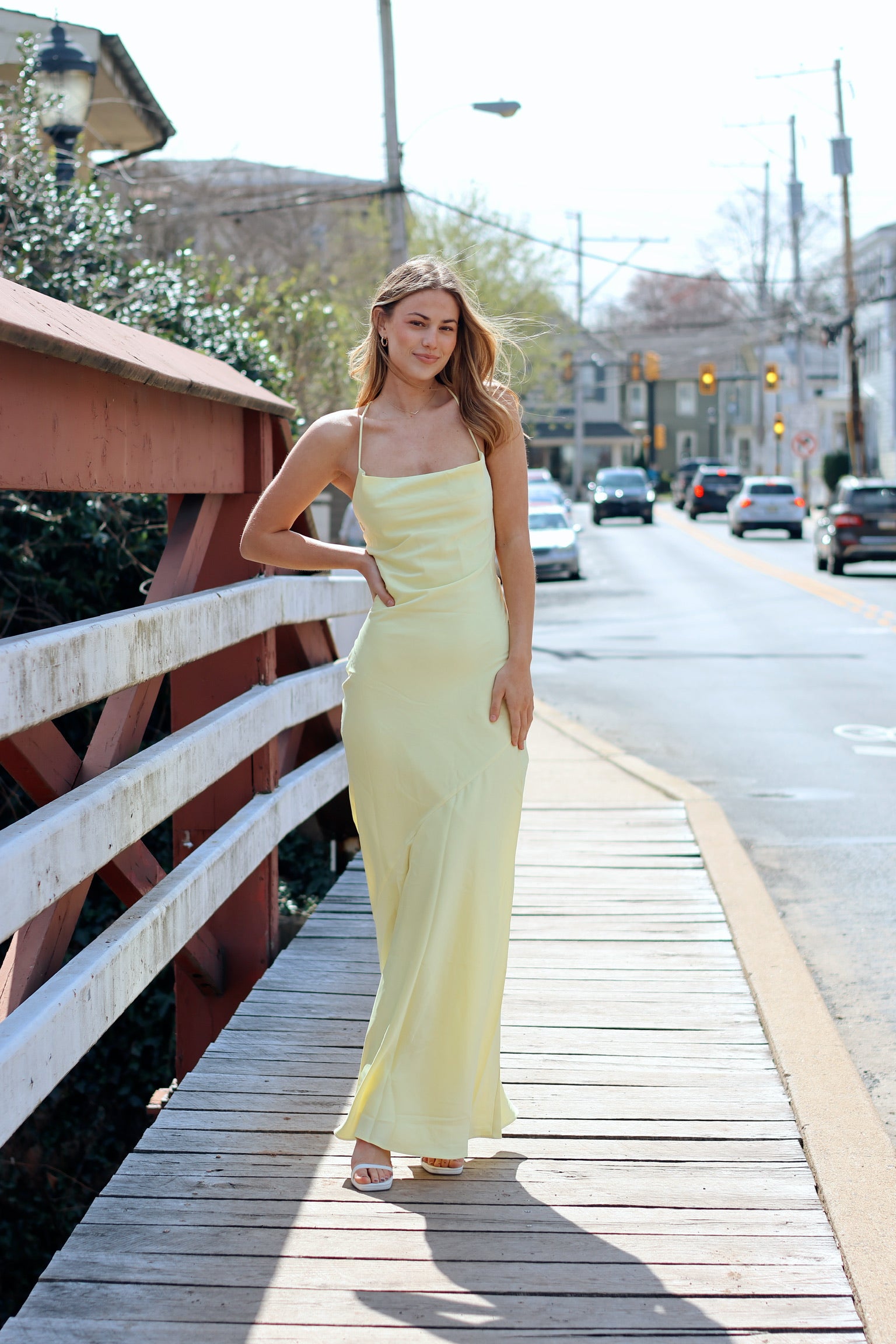 Entice Drape Gown Lemon