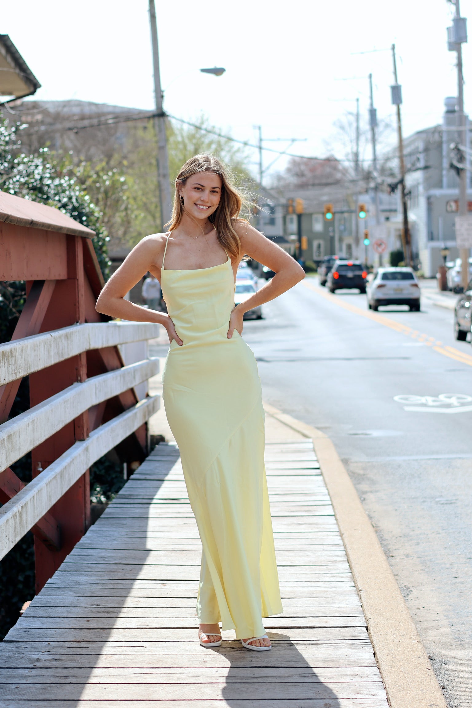 Entice Drape Gown Lemon