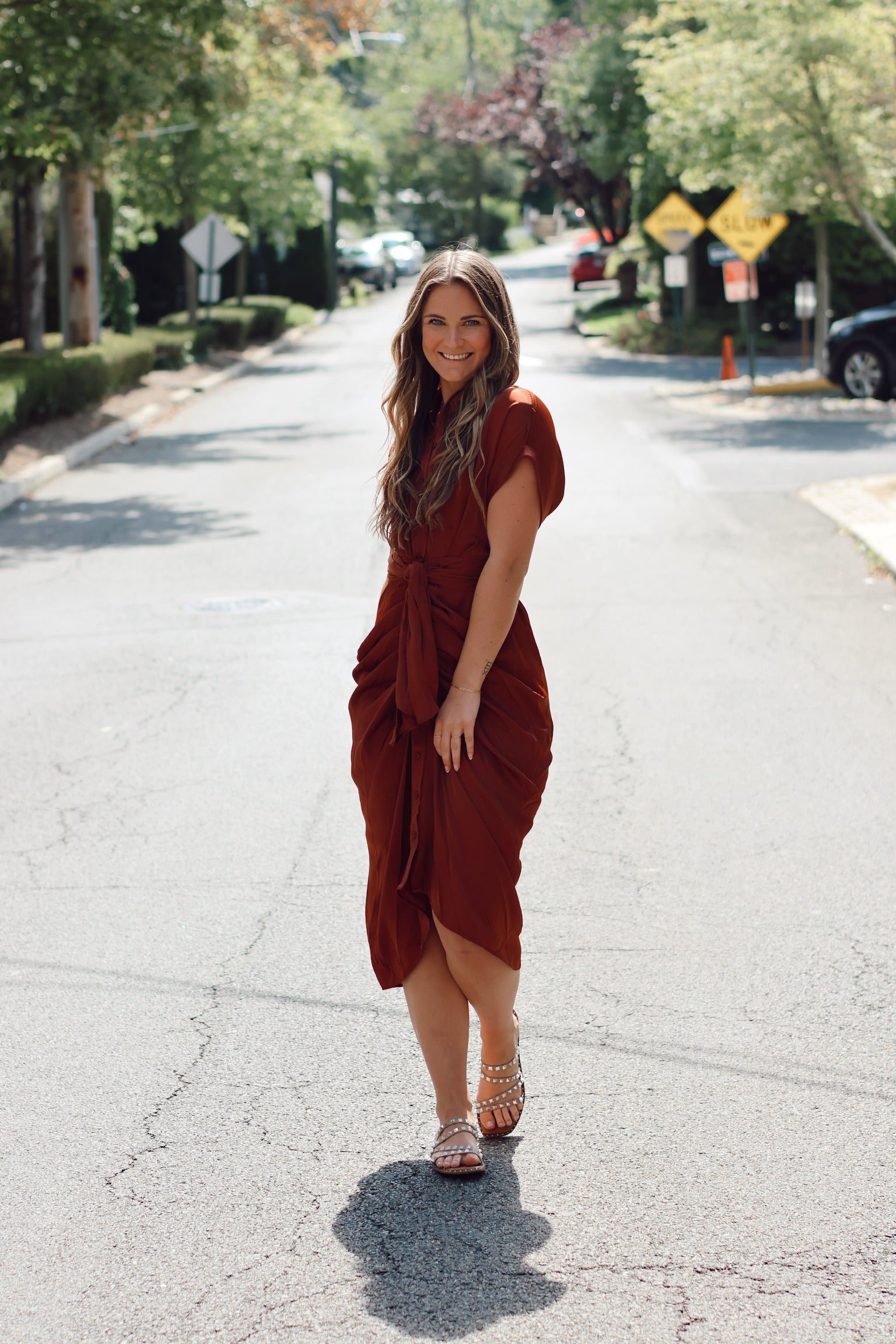 Tori Midi Dress Cinnamon