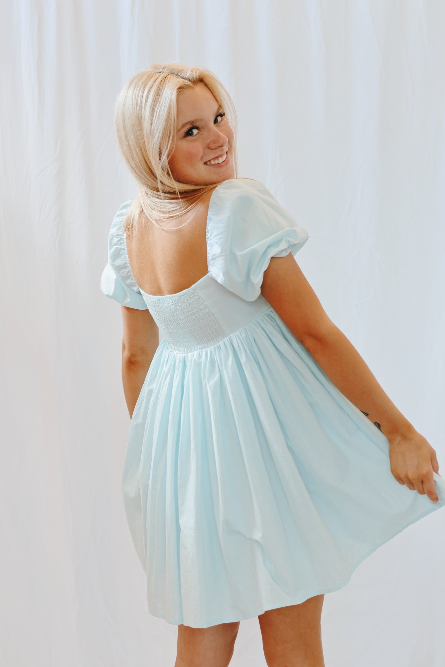 Rather Be Babydoll Dress Sky Rather Be Babydoll Dress Sky