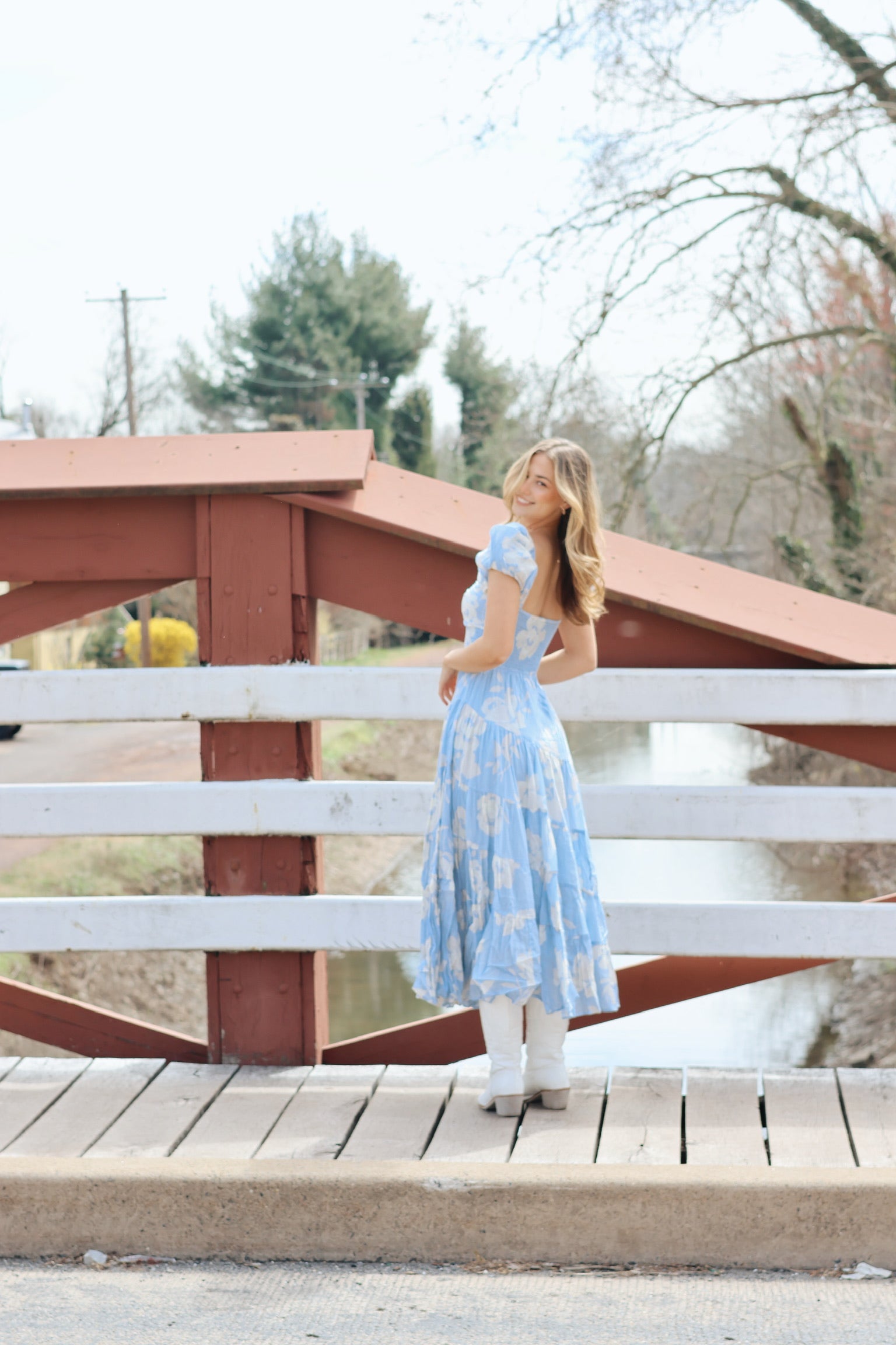 Sundrenched Short-Sleeve Maxi Dress / SKY COMBO FP