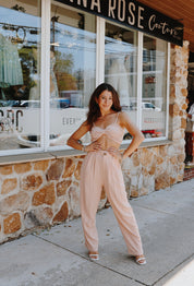 Lightweight Linen Two Piece Set Mauve