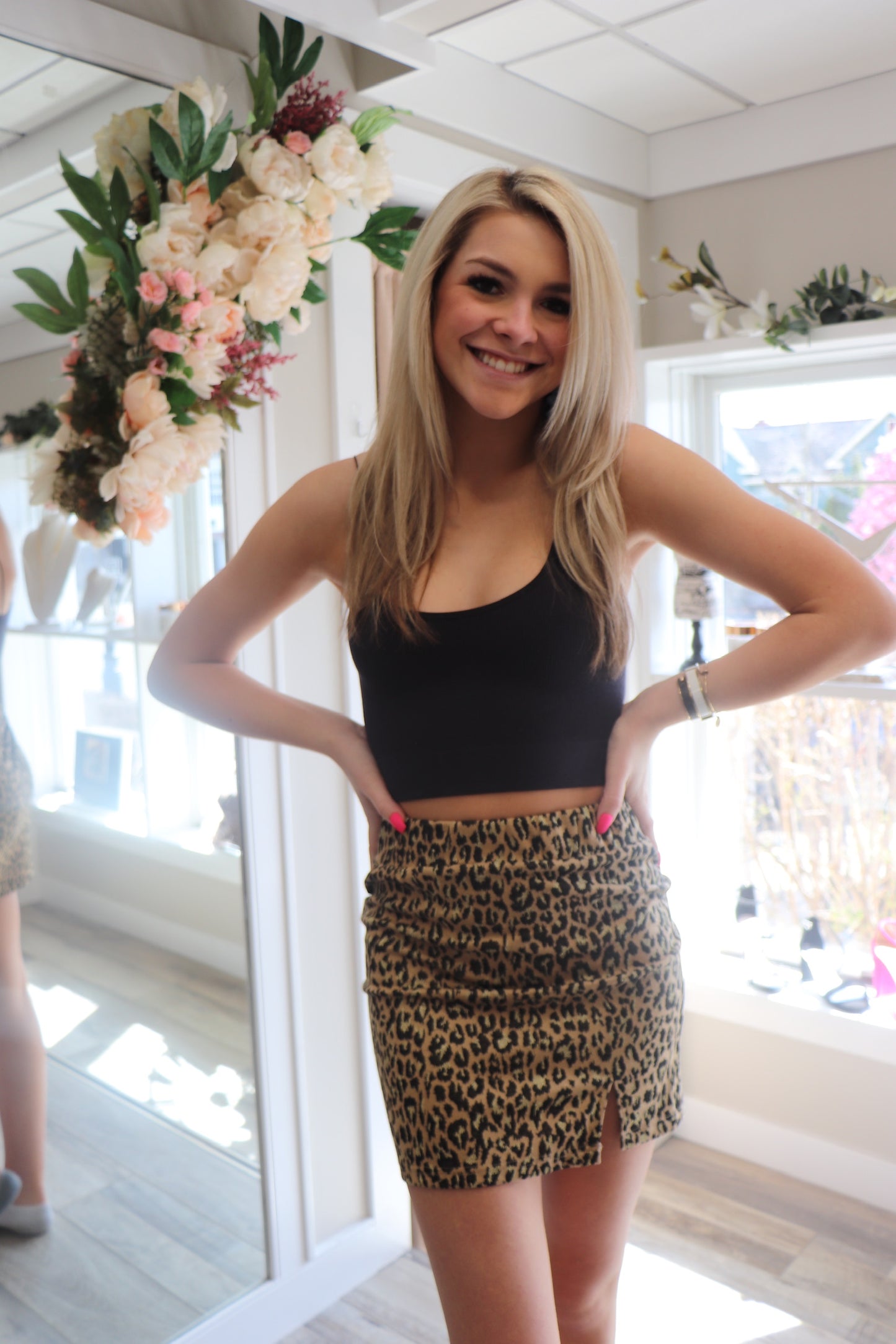 Lurex Leopard Skirt