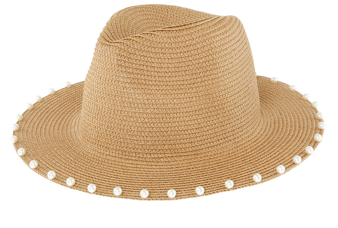 Pearl Detail Straw Hat