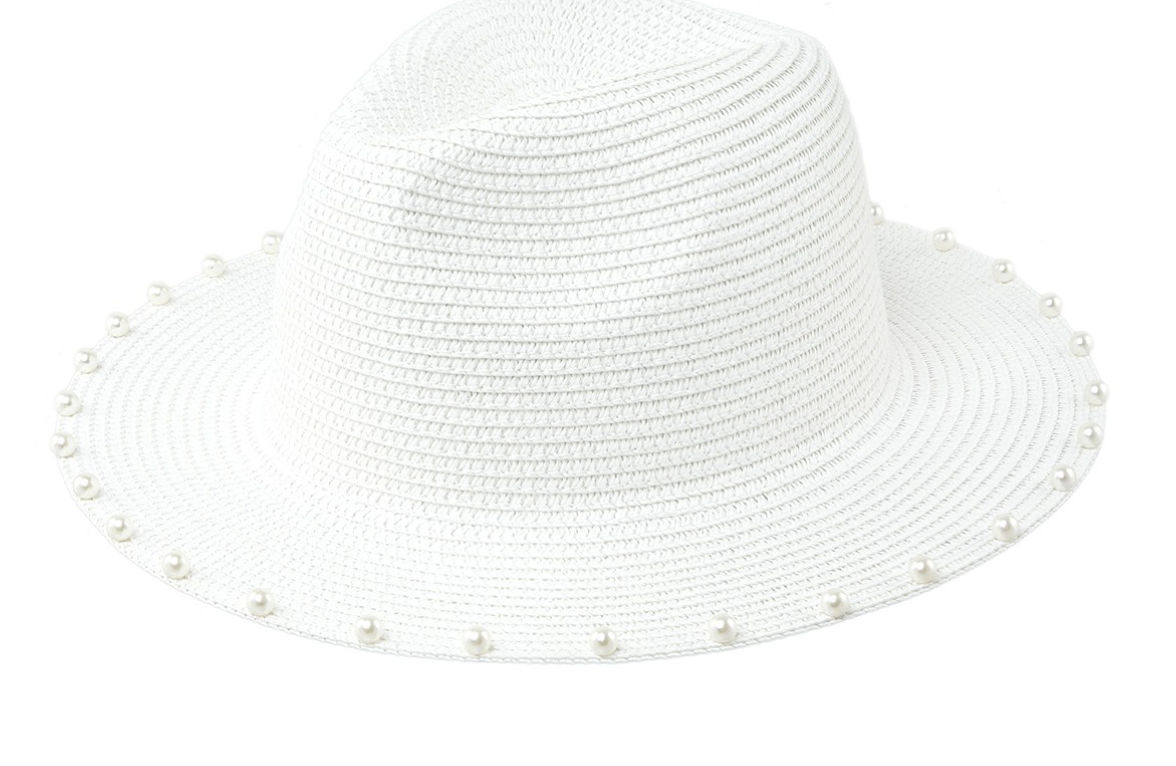 Pearl Detail Straw Hat