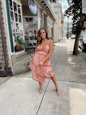 Keep Twirling Midi Rose Print