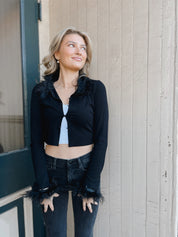 Festive Feather Cardigan