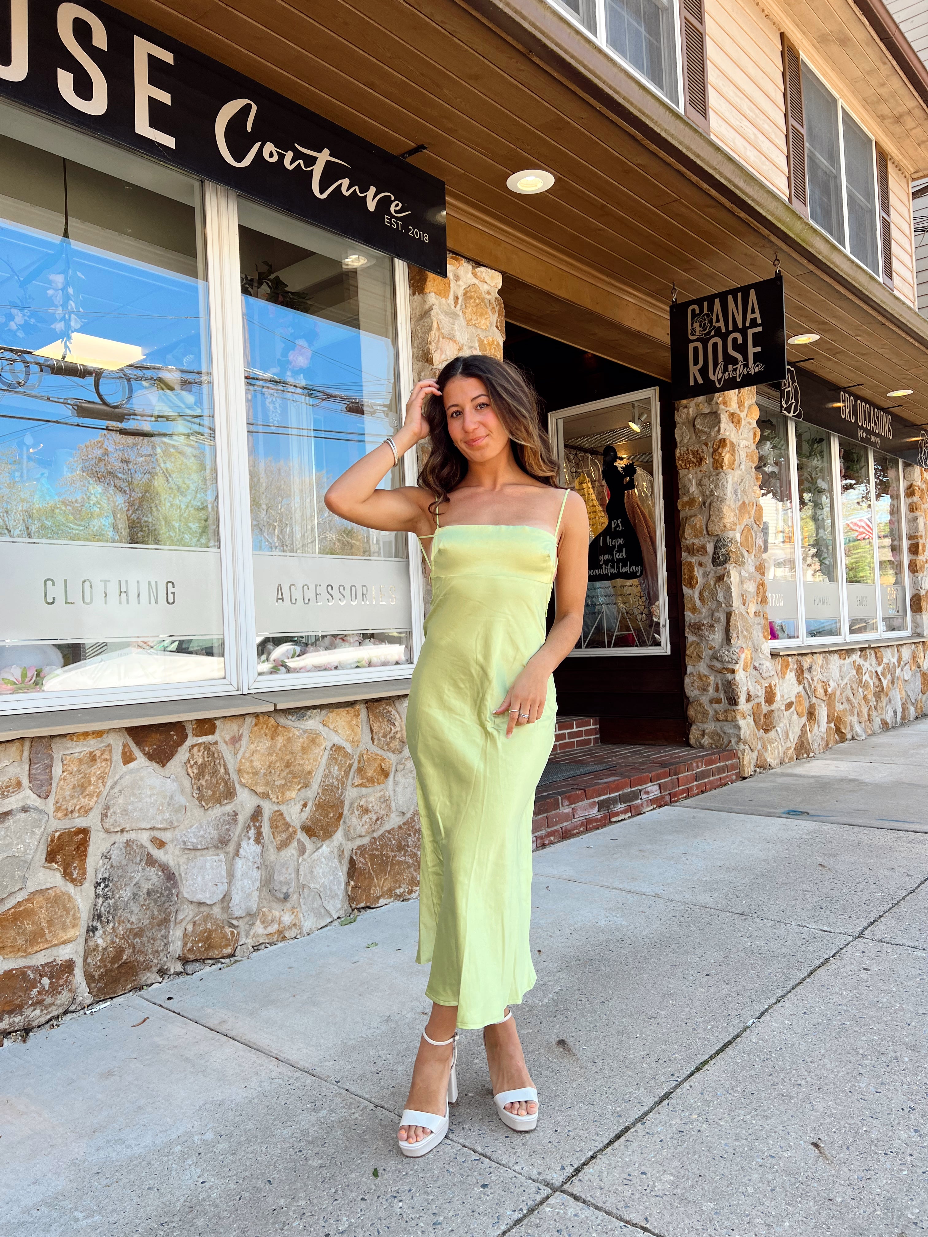 Hudson Satin Midi Apple