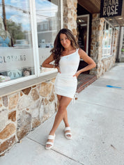Cristina One Shoulder Dress White