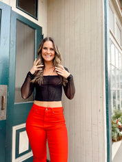 Hayden Mesh Top Black