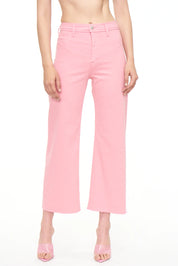 Penny High Rise Wide Leg Crop- Flamingo