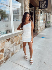 Cristina One Shoulder Dress White