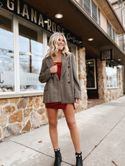 Zoe Velvet Mini Dress Rust