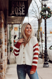 Rust Striped Cardigan