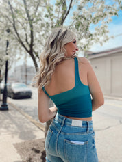Square Neck Crop Teal