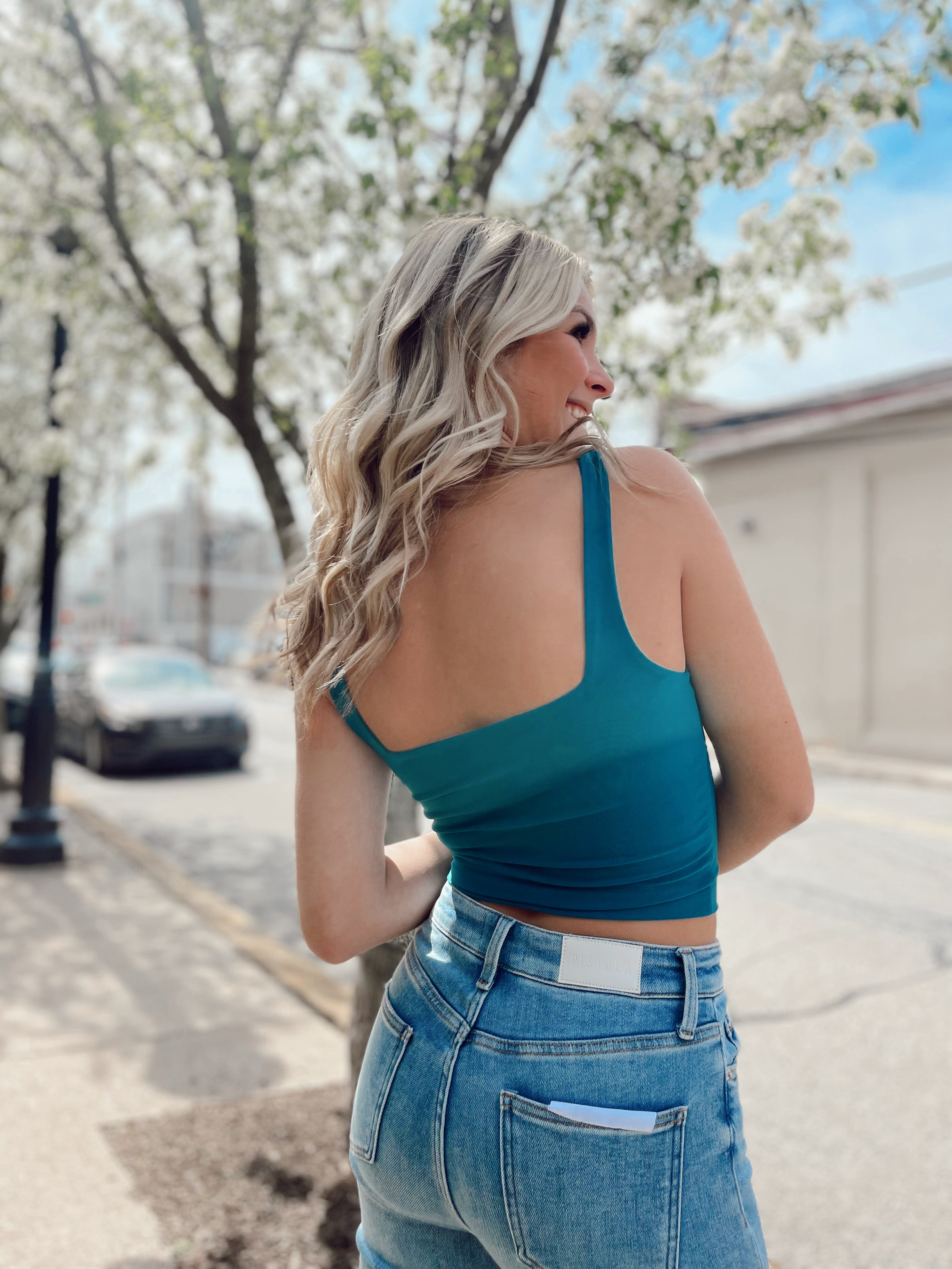Square Neck Crop Teal
