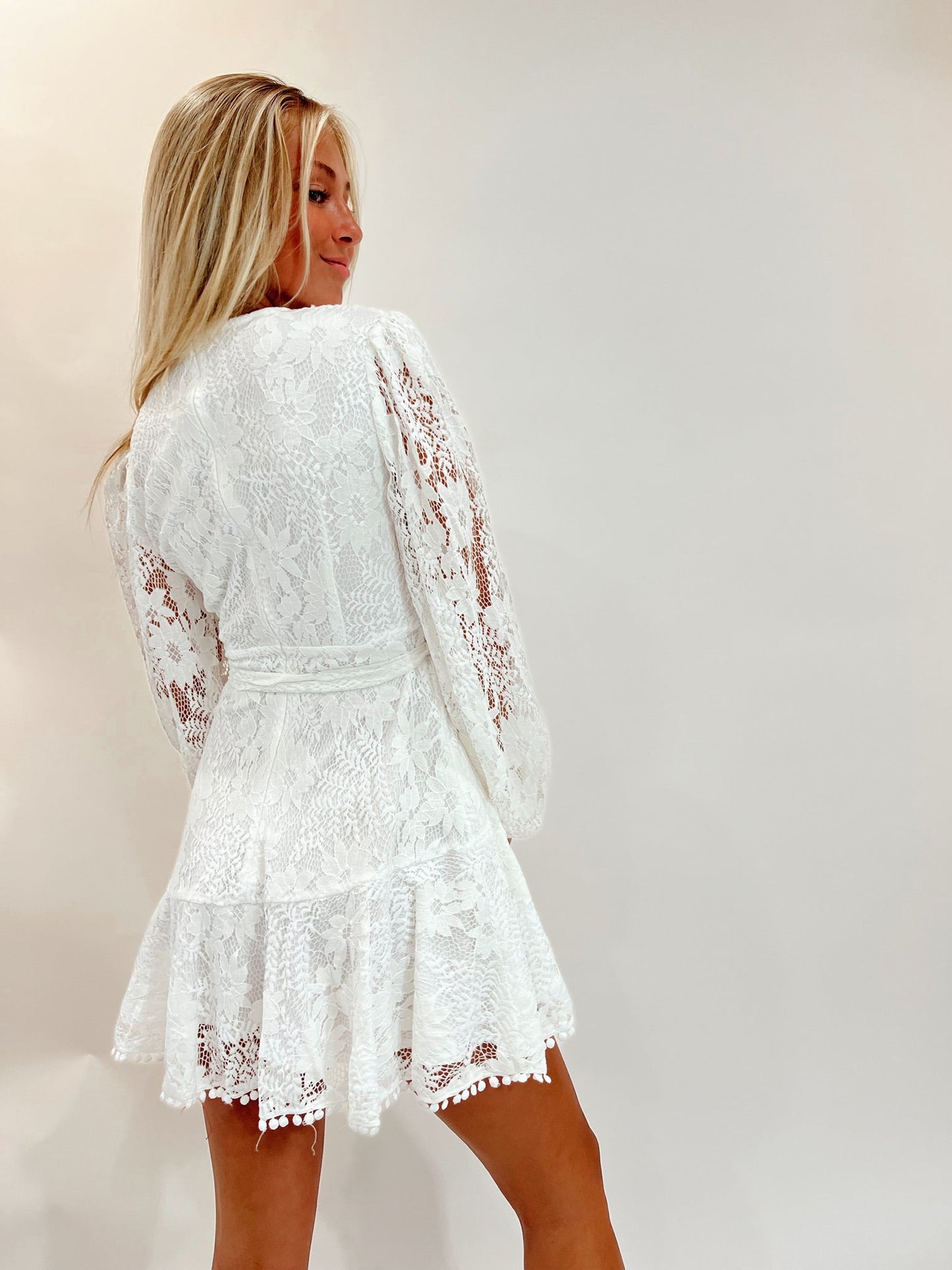 Macie White Lace Dress