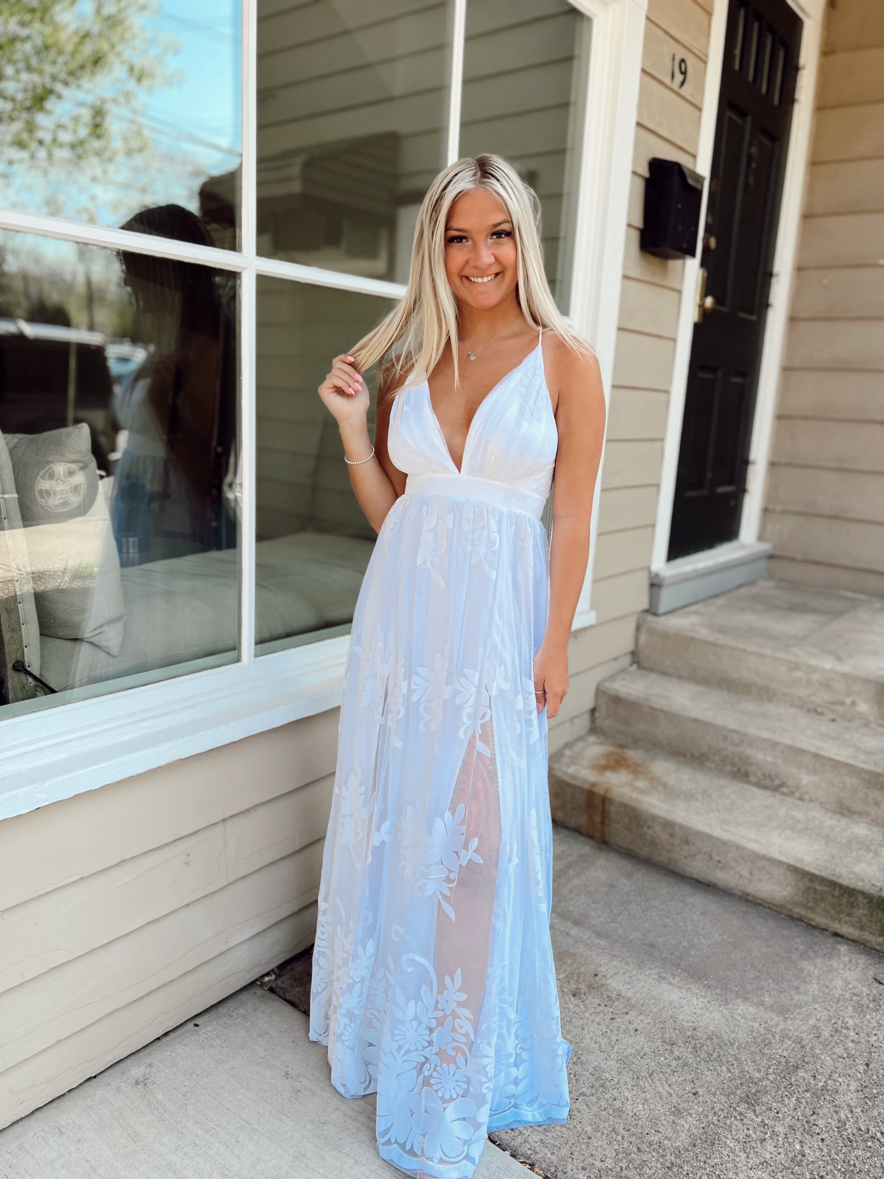 Take Me Away Maxi Gown White