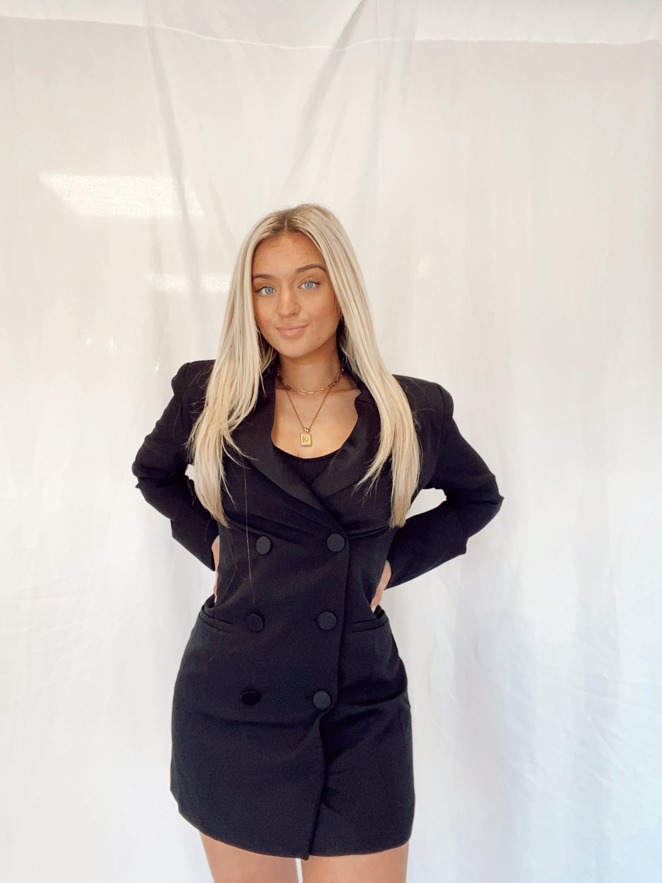 Lana Blazer Dress Black