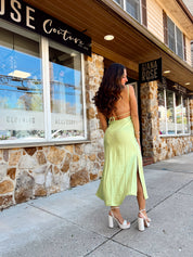 Hudson Satin Midi Apple