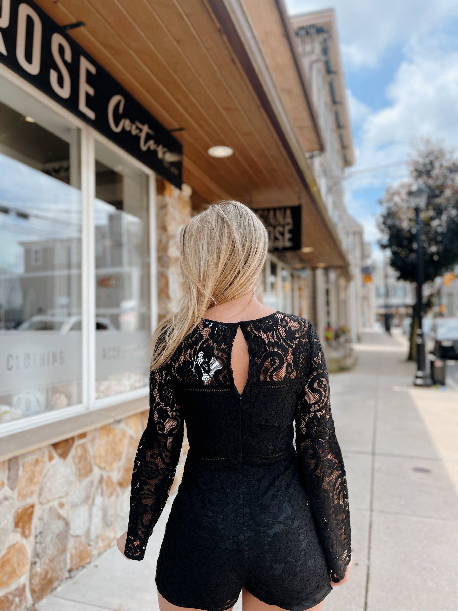 Bell Sleeve Lace Romper