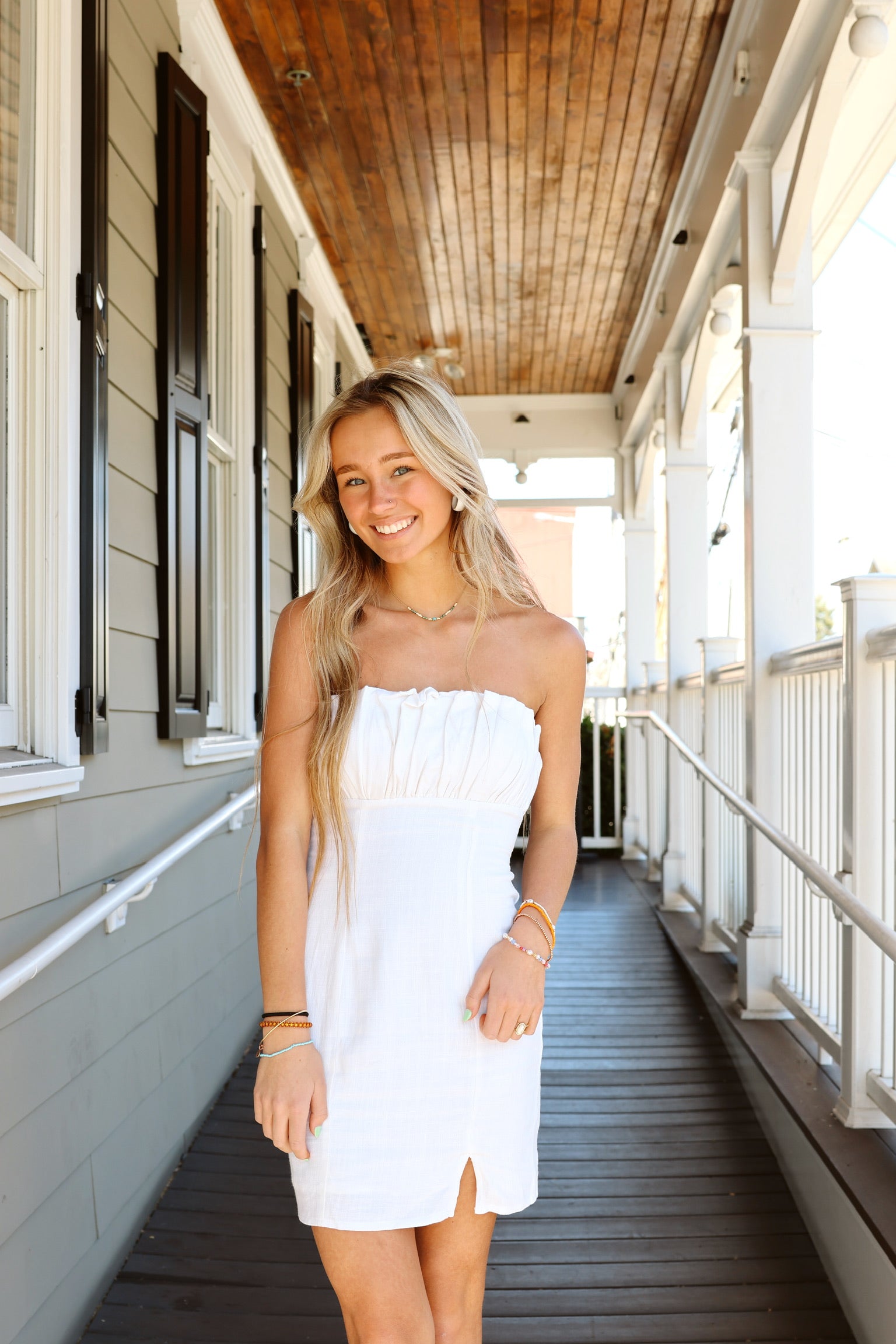 Seashell Strapless Mini White