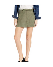 Green Suede Mini Skirt