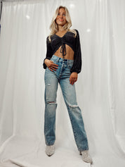 Midnight Kiss Crop Top Black