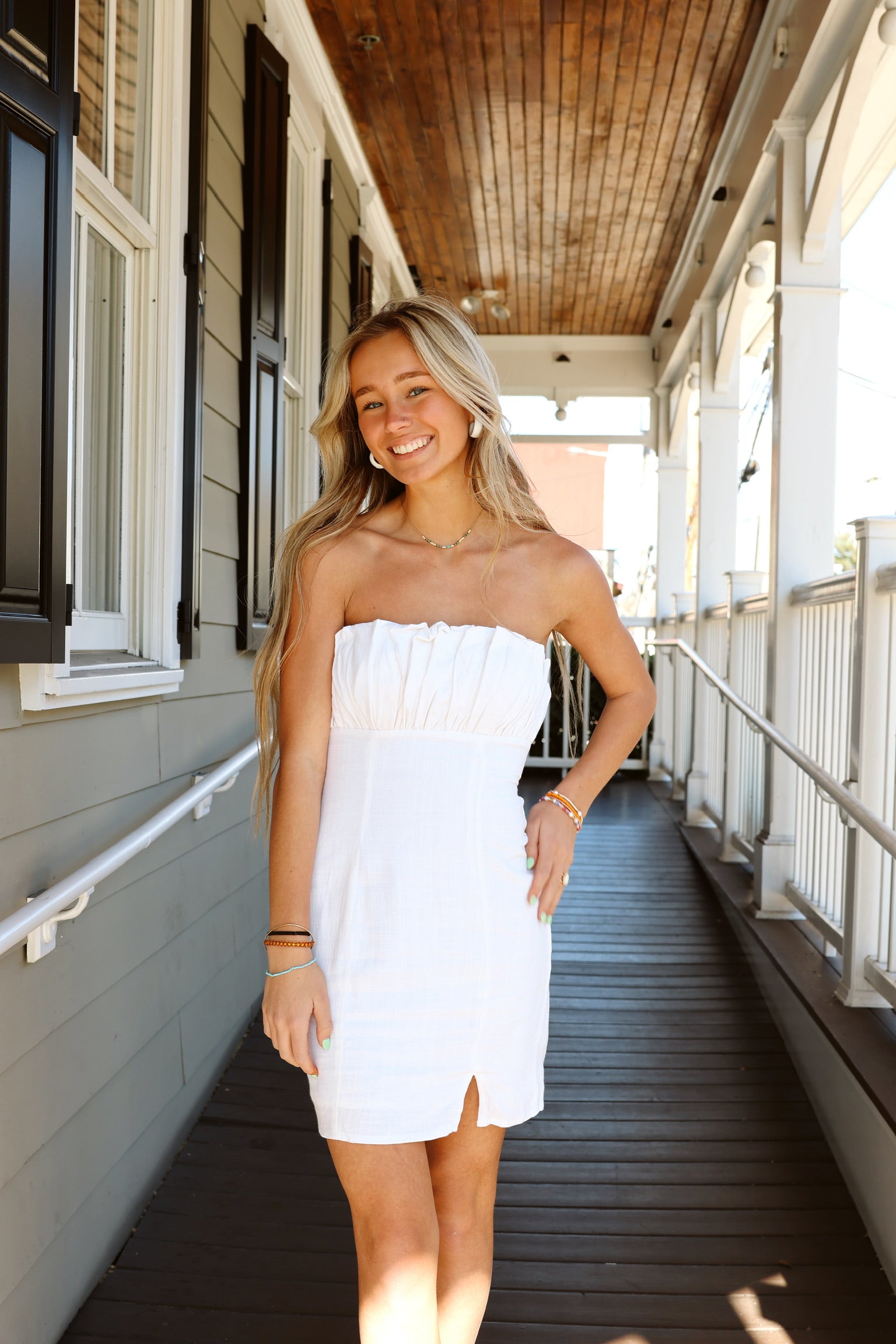 Seashell Strapless Mini White