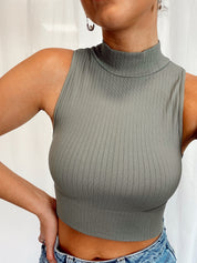 Ribbed Mockneck Brami Olive