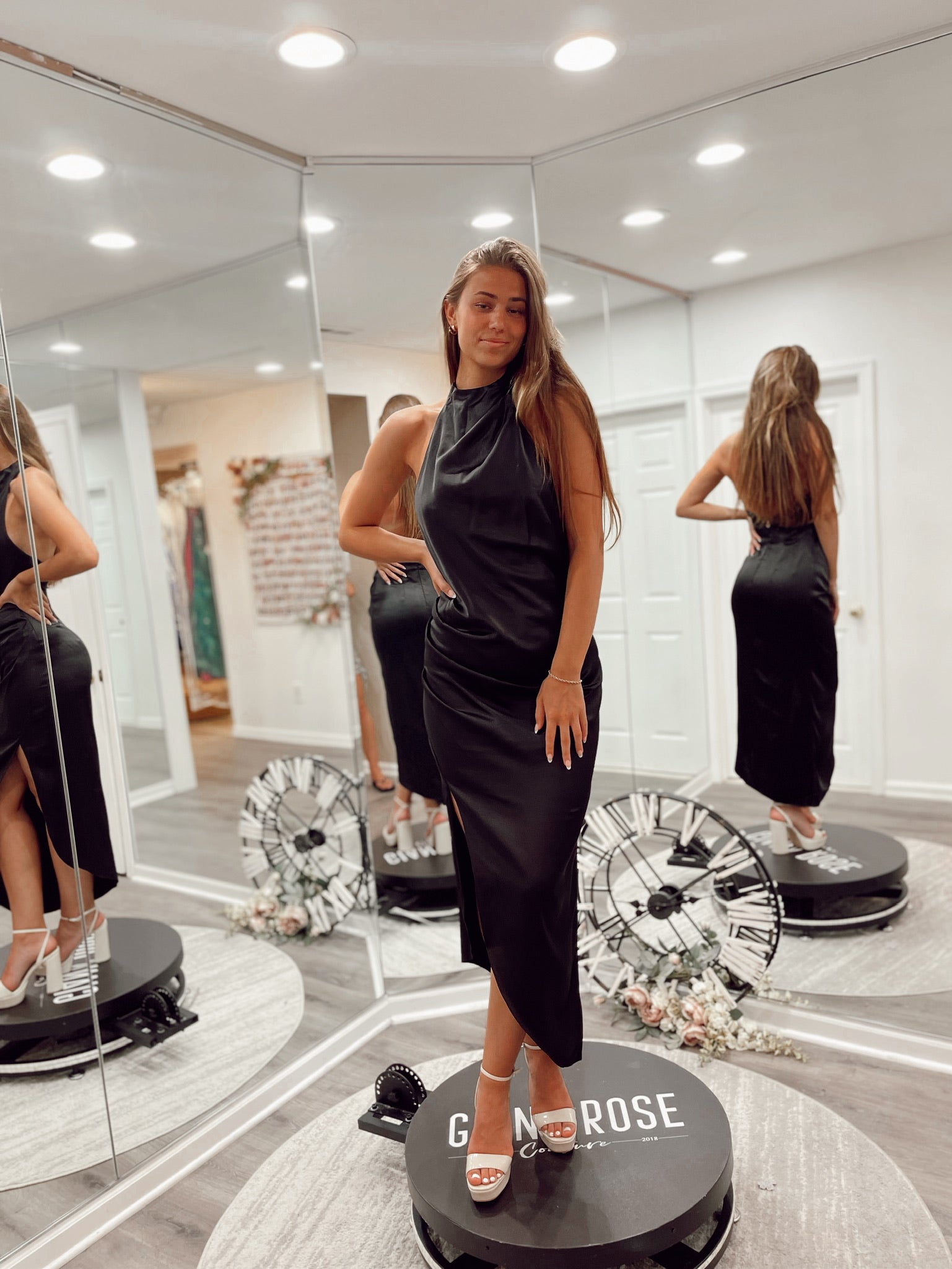 Amelia Halter Gown Black