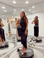 Amelia Halter Gown Black