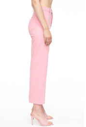 Penny High Rise Wide Leg Crop- Flamingo