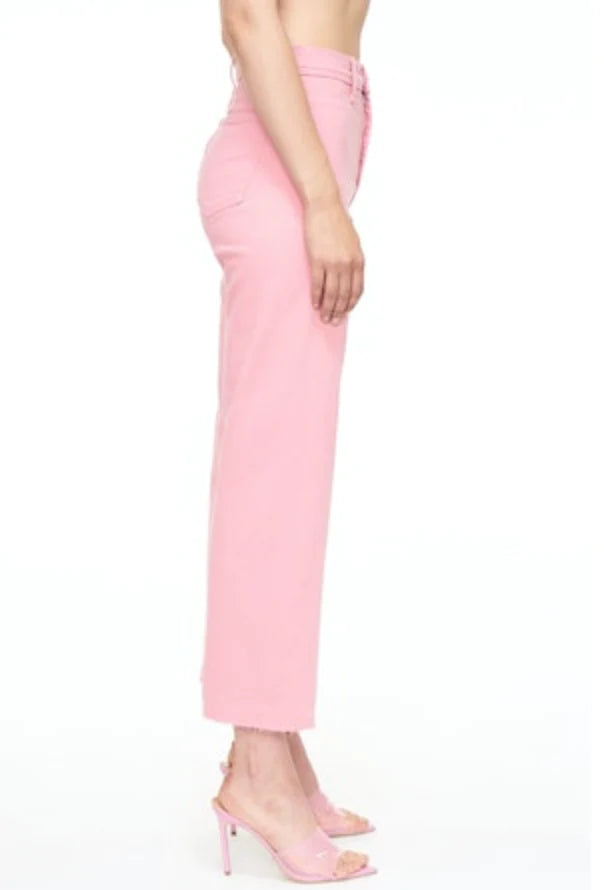Penny High Rise Wide Leg Crop- Flamingo