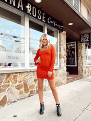 Nellie Suede Dress Rust