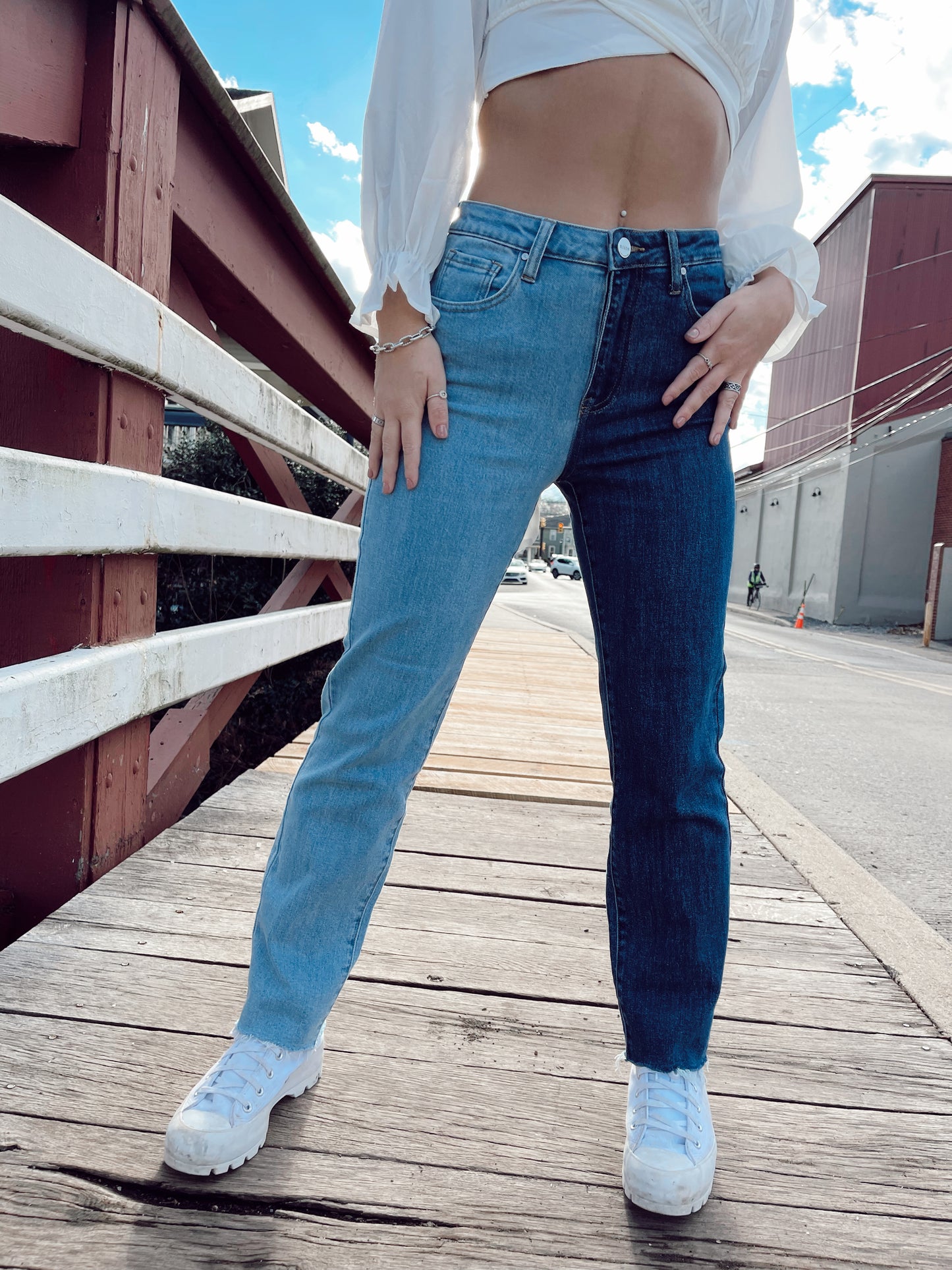 Tiffany Two Toned Straight Jean
