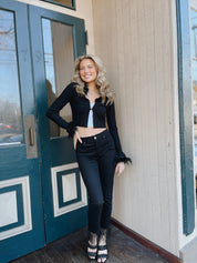 Franny Feather Pants Black